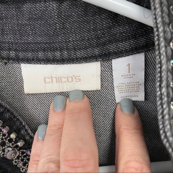 Chico’s Denim Jacket Size 1 - Picture 6 of 6